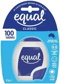 IGA Equal Sweetener Tablets 100 Pack offer