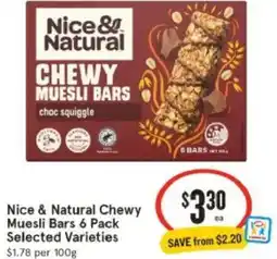 IGA Nice & Natural Chewy Muesli Bars offer