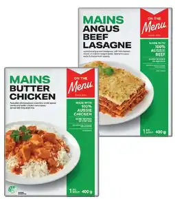 IGA On The Menu Frozen Meal 400g Selected Varieties offer