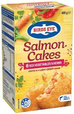 IGA Birds Eye Salmon Cakes with Vegetables & Herbs 480g offer