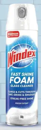 IGA Windex Fast Shine Foam Glass Cleaner 500g offer