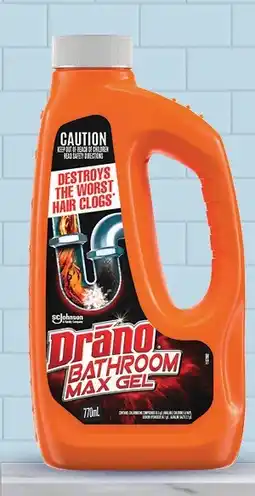 IGA Drano Bathroom or Kitchen Max Gel 770mL offer