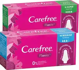 IGA Carefree Flexia Regular or Super Tampons 16 Pack offer