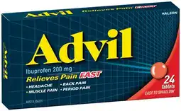 IGA Advil Ibuprofen 200mg Fast Pain Relief Tablets 24 Pack offer