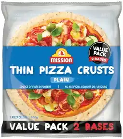 IGA Mission Thin Pizza Crusts 2 Pack Selected Varieties offer