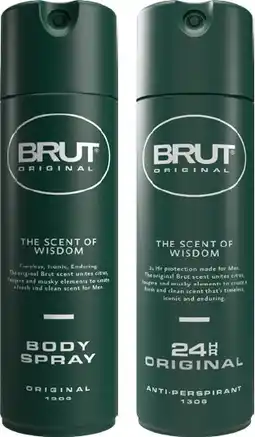 IGA Brut Original 24 Hr Anti‑perspirant or Body Spray 130g offer