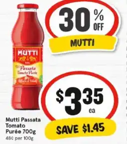 IGA Mutti Passata Tomato Purée offer