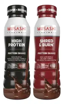 IGA Musashi Protein Shake 375mL Selected Varieties offer