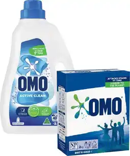 IGA OMO Laundry Liquid 2 Litre or Powder 2kg Selected Varieties offer