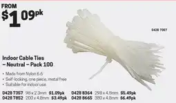 Blackwoods Indoor Cable Ties offer