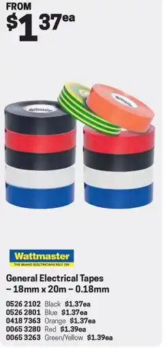 Blackwoods General Electrical Tapes offer