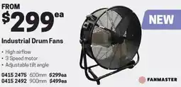 Blackwoods Industrial Drum Fans offer