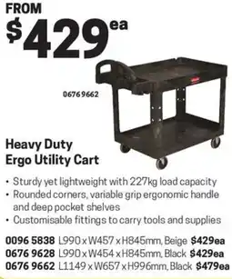 Blackwoods Heavy Duty Ergo Utility Cart offer