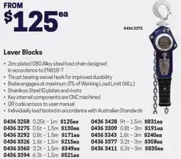 Blackwoods Lever Blocks offer