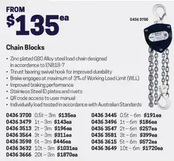 Blackwoods Chain Blocks offer