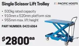 Blackwoods Single Scissor Lift Trolley offer