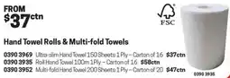 Blackwoods Hand Towel Rolls & Multi-fold Towels offer