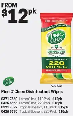 Blackwoods Pine O'Cleen Disinfectant Wipes offer