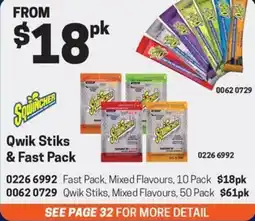 Blackwoods Qwik Stiks & Fast Pack offer