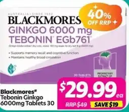 Your Discount Chemist Blackmores Tebonin Ginkgo offer
