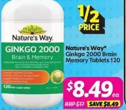 Your Discount Chemist Nature's Way" Ginkgo 2000 Brain Memory offer