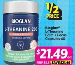 Your Discount Chemist Bioglan* L-Theanine Calm + Focus offer