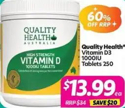 Your Discount Chemist Quality Health Vitamin D3 1000IU offer