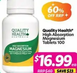 Your Discount Chemist Quality Health* High Absorption Magnesium offer