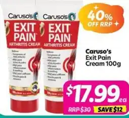Your Discount Chemist Caruso's Exit Pain Cream offer