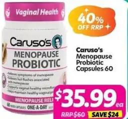 Your Discount Chemist Caruso's Menopause Probiotic offer