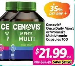 Your Discount Chemist CenovisOnce Daily Men's or Women's Multivitamin offer