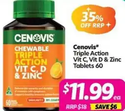 Your Discount Chemist Cenovis Triple Action Vit C, Vit D & Zinc offer