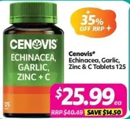 Your Discount Chemist Cenovis Echinacea, Garlic, Zinc & C offer