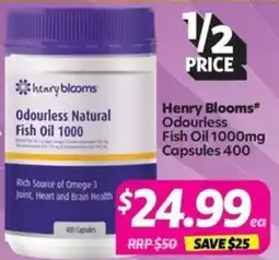 Your Discount Chemist Henry Blooms* Odourless Fish Oil offer