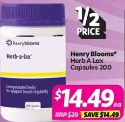 Your Discount Chemist Henry Blooms" Herb A Lax offer