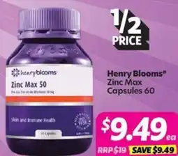 Your Discount Chemist Henry Blooms Zinc Max offer