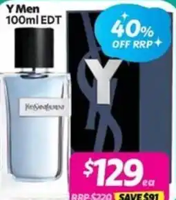 Your Discount Chemist Y Y Men 100ml EDT offer