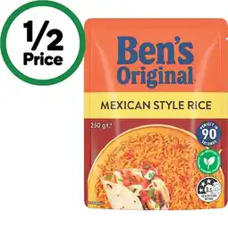 Woolworths Ben’s Original Flavoured Microwave Rice 250g offer
