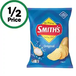 Woolworths Smith’s Crinkle Cut Potato Chips 150-170g offer