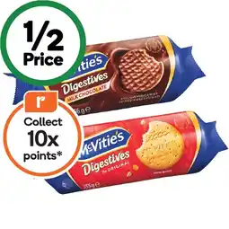 Woolworths McVitie’s Digestives Original or Milk Chocolate 266-355g offer