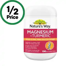 Woolworths Nature’s Way Magnesium +Turmeric Tablets Pk 150 offer