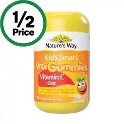 Woolworths Nature’s Way Kids Smart Vita Gummies Vitamin C + Zinc Pk 170 offer