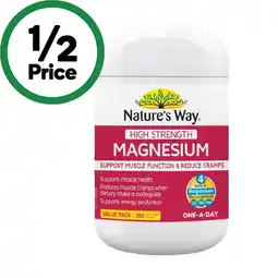 Woolworths Nature’s Way High Strength Magnesium Coated Tablets Pk 250 offer