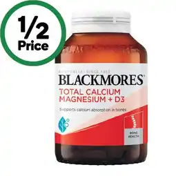 Woolworths Blackmores Total Calcium Magnesium + D3 Bone Health Tablets Pk 125 offer