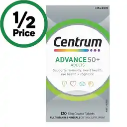 Woolworths Centrum Advance 50+ Adults Tablets Pk 120 offer