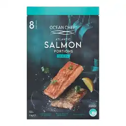 Woolworths Ocean Chef Atlantic Salmon Portions Skin On 1 kg – From the Seafood Freezer offer