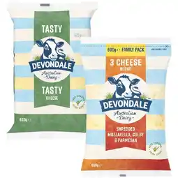 Woolworths Devondale Block or Grated Cheese 600-625g offer