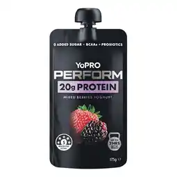 Woolworths YoPRO Perform High Protein Pouch 175g – From the Fridge offer