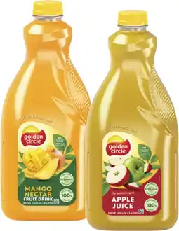 Coles Golden Circle Apple or Mango Nectar Juice 2 Litre offer