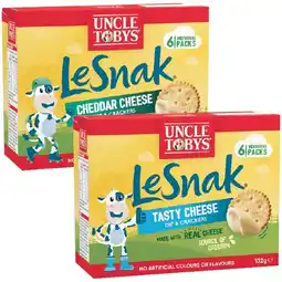 Woolworths Uncle Tobys Le Snak 132g Pk 6 offer